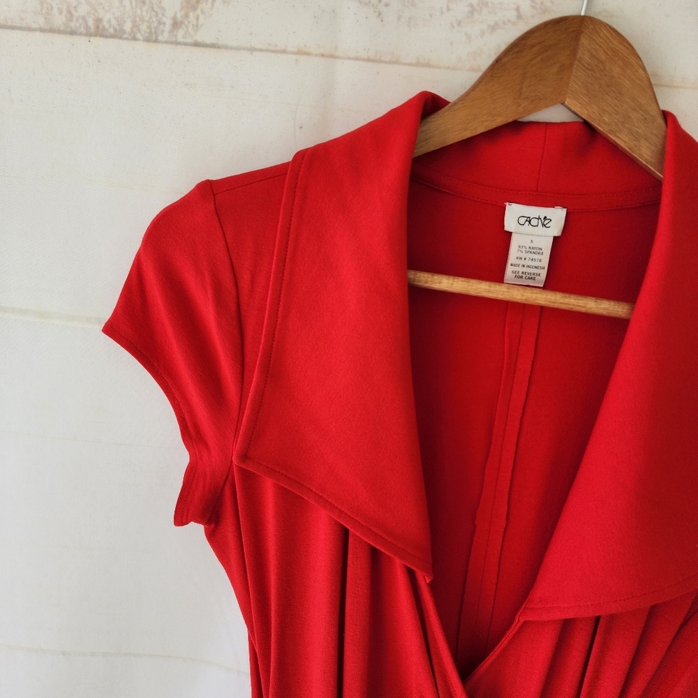 Cache Red Draped Dress - Picture 6 of 8